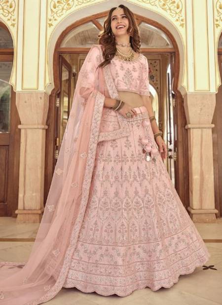 Light Pink Exclusive Collections Of Bridal Embroidered Lehenga Choli 7903